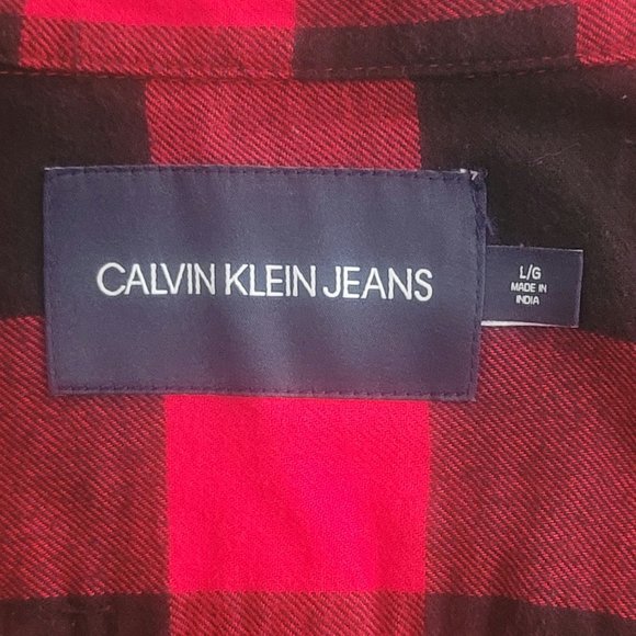 Calvin Klein Custom Fit Plaid Oxford Shirt - Picture 3 of 4